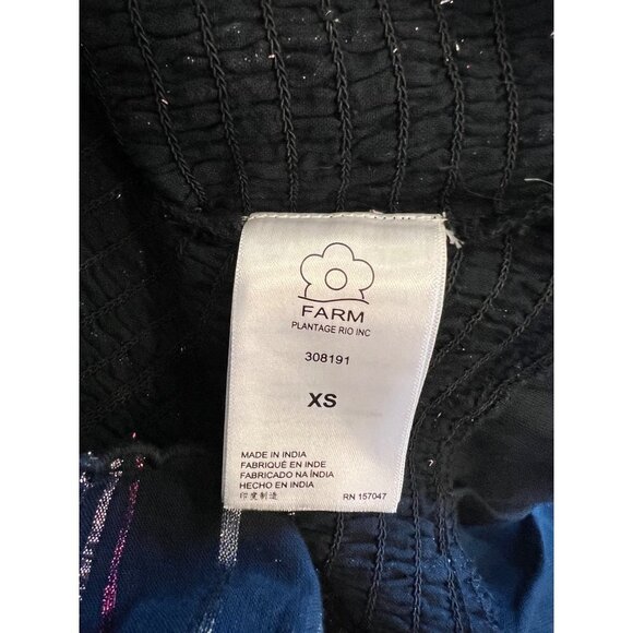 NWOT Farm Rio Lurex BLACK Stripes Mini Dress SIZE XS - Picture 10 of 10